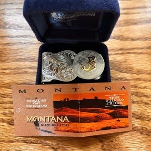 Montana silversmith money clip. This clip has the letter J engraved into it.